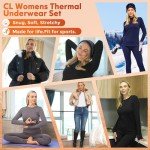 Women's Fleece Lined Thermal Long Johns Set Black