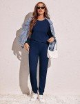 Ekouaer Women's Casual Pajama Set - Navy Blue