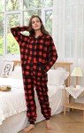 Red Buffalo Plaid Hooded Jumpsuit Pajamas Set