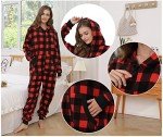 Red Buffalo Plaid Hooded Jumpsuit Pajamas Set
