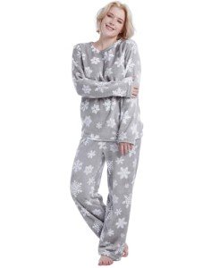 Cozy Plaid Fleece Pajama Set for Women