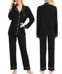 Cozy Black Long Sleeve Pajama Set for Women