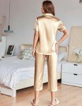 Satin Pajamas Set for Women – Short Sleeve PJs