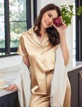 Satin Pajamas Set for Women – Short Sleeve PJs