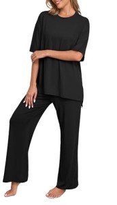 VINTATRE Women's Soft 2-Piece Pajama Set in Black