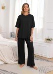 VINTATRE Women's Soft 2-Piece Pajama Set in Black