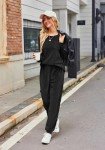 Women's Black Velvet Pajama Set with Pockets