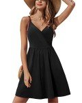 Women's Summer V-Neck Spaghetti Strap Dress with Pockets