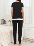 Casual Women's Black Short Sleeve Pajama Set