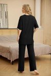 VINTATRE Women's Soft 2-Piece Pajama Set in Black