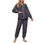 Cozy Fuzzy Pajama Set for Women - Dark Grey