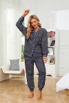 Cozy Fuzzy Pajama Set for Women - Dark Grey
