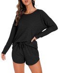 Women’s Waffle Knit Pajama Set with Pockets