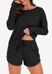 Women’s Waffle Knit Pajama Set with Pockets