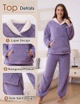 Cozy Purple Fleece Pajama Set for Women