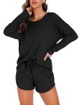 Women’s Waffle Knit Pajama Set with Pockets