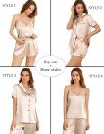 Ekouaer Women's Satin Pajama Set - 4 Pieces