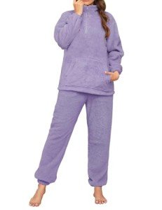 Cozy Purple Women's Fleece Pajama Set