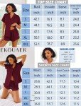 Ekouaer Women's Short Sleeve Pajama Set - Wine Red