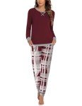 Ekouaer Women's Cozy Winter Pajama Set with Pockets