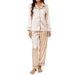 Silk Satin Pajama Set for Women – Champagne