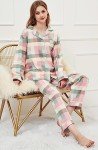 Chung Women's Flannel Pajama Set in Green Plaid