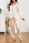 Silk Satin Pajama Set for Women – Champagne