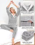 Cozy Grey Fleece Pajama Set for Women