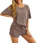 Women's Waffle Knit Pajama Set with Pockets