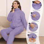 Oleda Women's Cozy Fleece Pajama Set - Purple