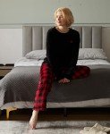Cozy Plaid Fleece Pajama Set for Women