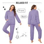 Oleda Women's Cozy Fleece Pajama Set - Purple