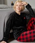 Cozy Plaid Fleece Pajama Set for Women