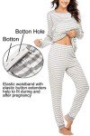 Ekouaer Women's Soft Nursing Pajama Set - Gray