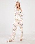 Cute Heart Print Cotton Pajama Set for Women