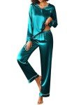 Ekouaer Silk Satin Pajama Set for Women