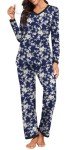 BISHUIGE Women's Cozy Color Block Pajama Set