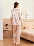 Silk Ruffle Long Sleeve Pajama Set for Women