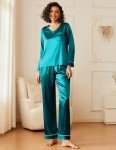 Ekouaer Silk Satin Pajama Set for Women