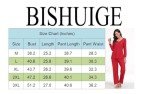 BISHUIGE Women's Cozy Color Block Pajama Set