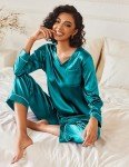 Ekouaer Silk Satin Pajama Set for Women