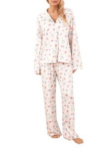 Floral Pajamas Set with Long Sleeve Shirt and Pants