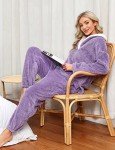 Oleda Women's Cozy Fleece Pajama Set - Purple