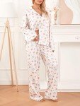 Floral Strawberry Pajama Lounge Set for Women