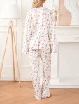 Floral Strawberry Pajama Lounge Set for Women
