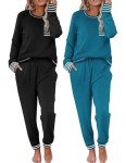 Ekouaer Soft Long Sleeve Pajama Sets - 2 Pack