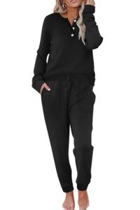 Ekouaer Women's Soft Long Sleeve Pajama Set