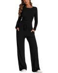IYOWEL Women's Black 2-Piece Lounge Set