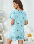 Enjoynight Women's Short Sleeve Pajama Set with Pockets