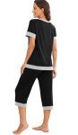 VINTATRE Women's Black Capri Pajama Set